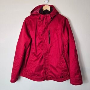 Under Armour Storm 3-in-1 Jacket Womens Large Red Shell Purple‎ Fleece Liner